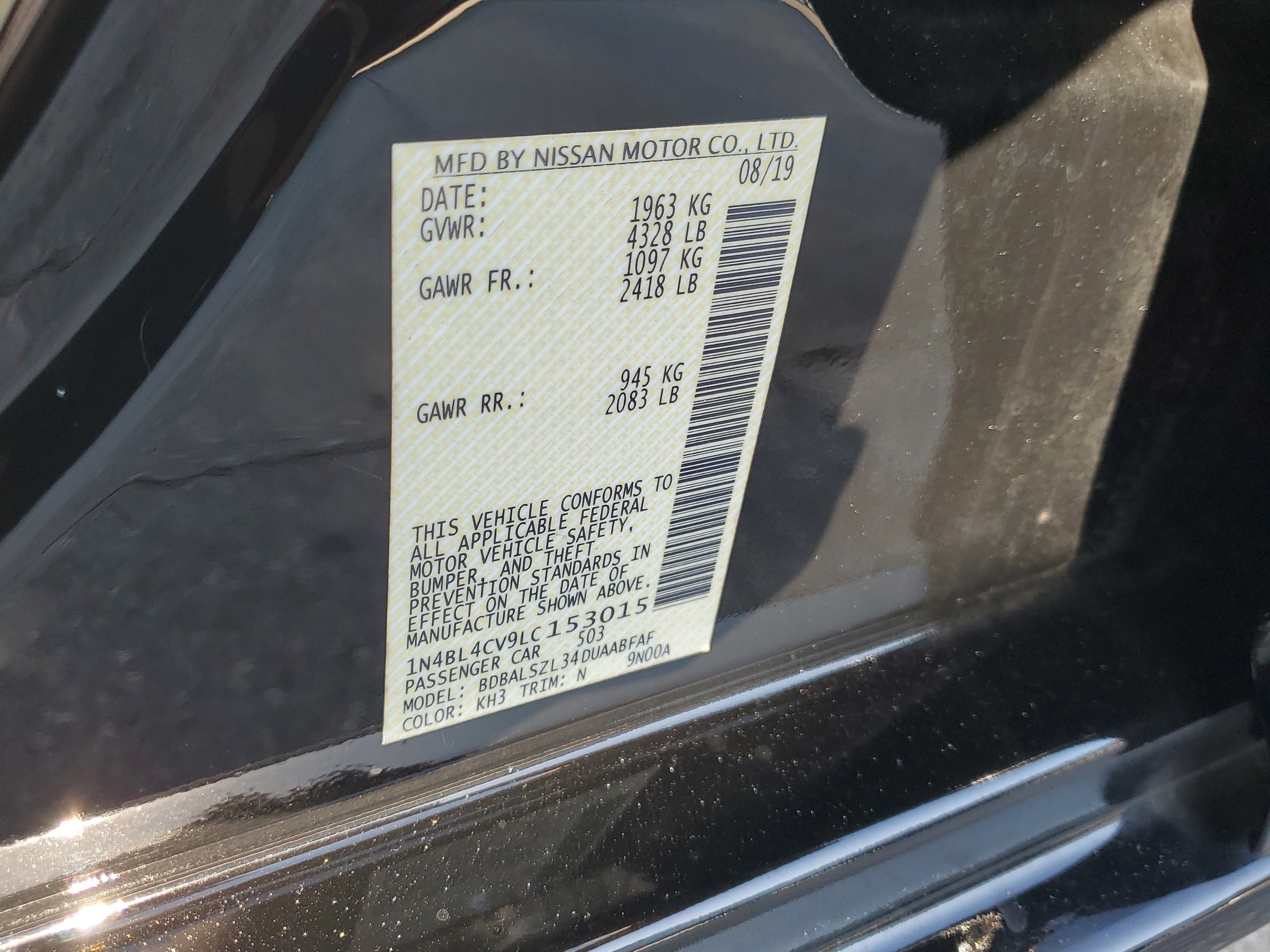 2020 Nissan Altima 2.5 SR