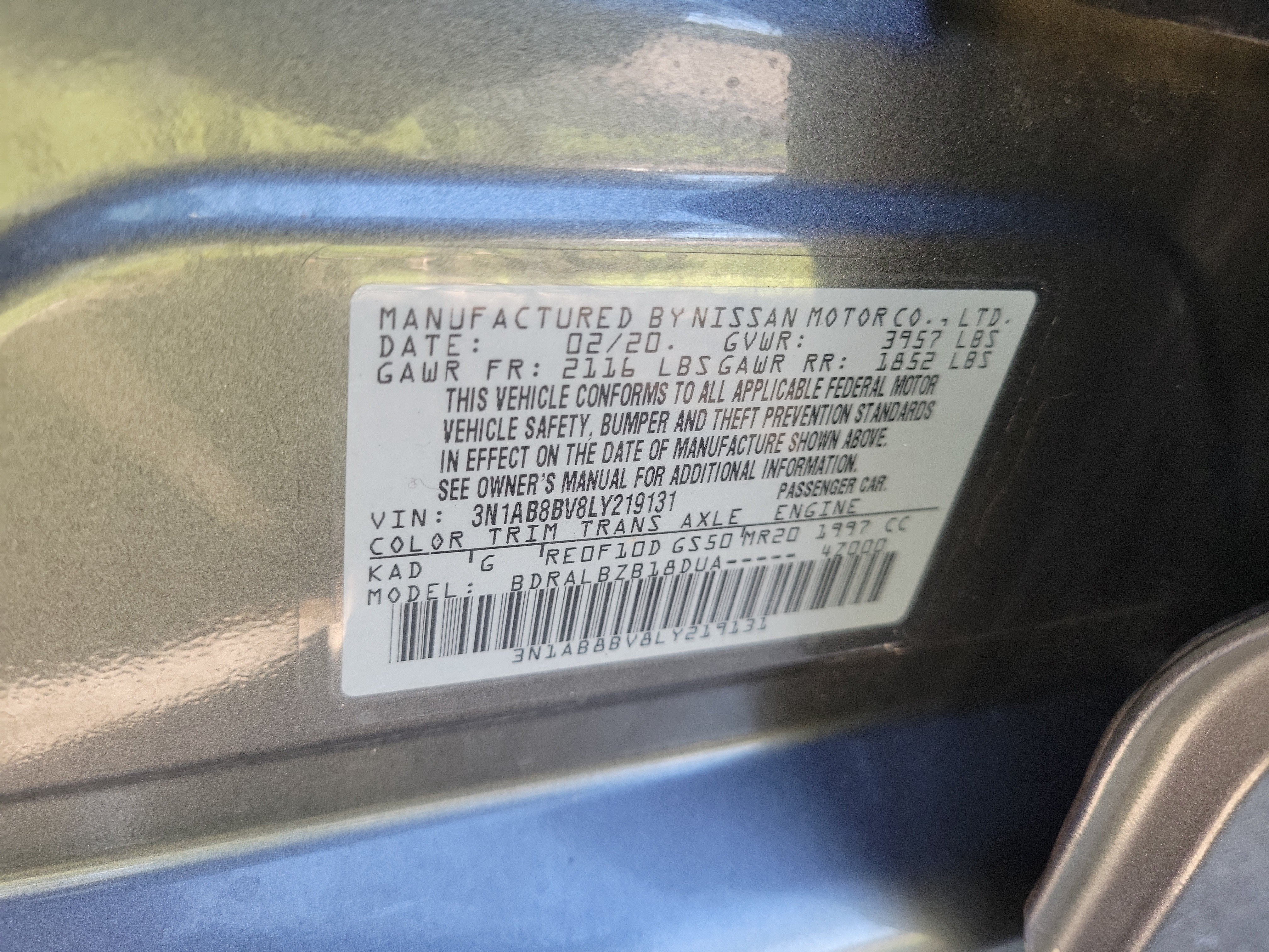 2020 Nissan Sentra S