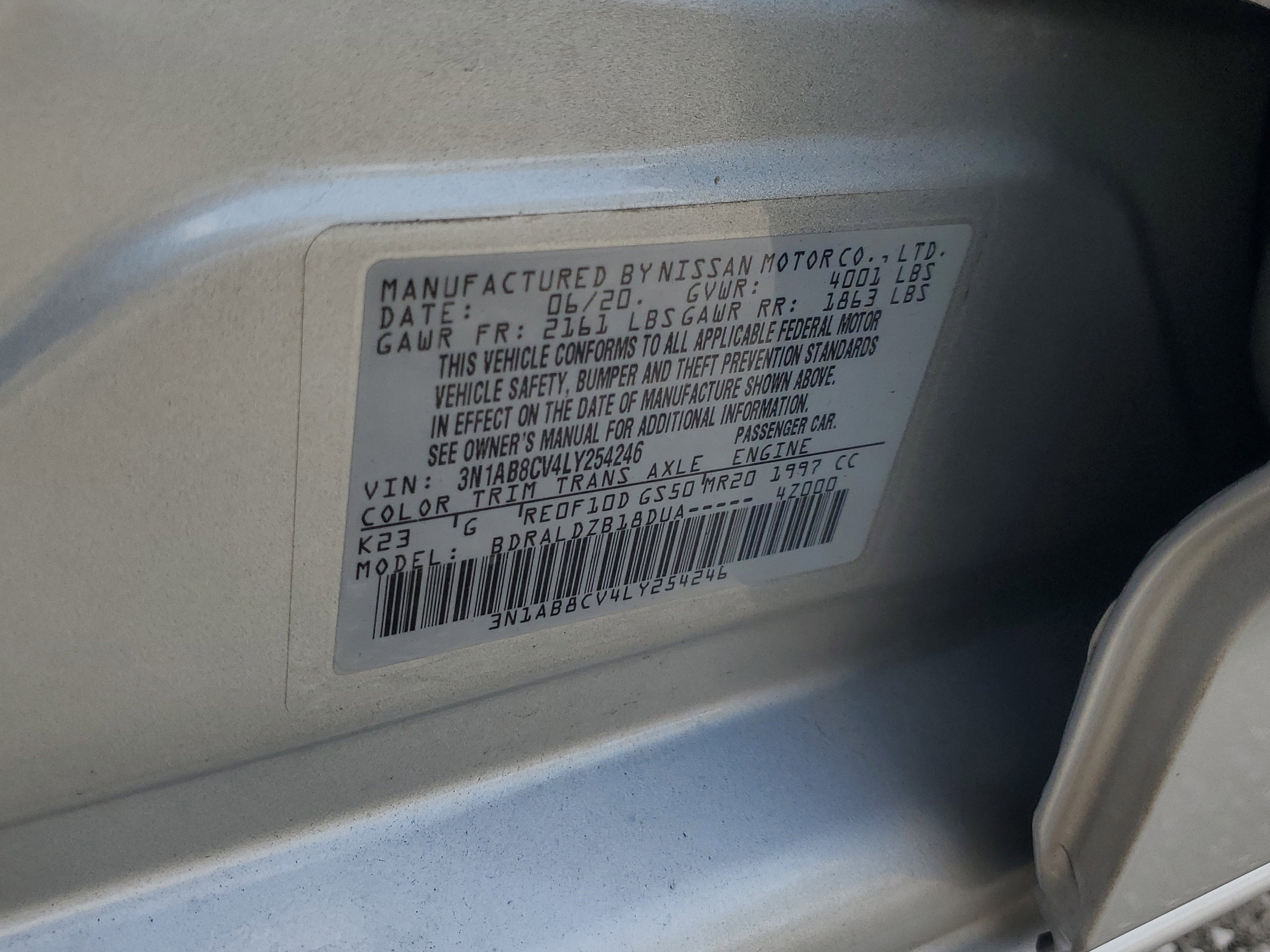 2020 Nissan Sentra SV